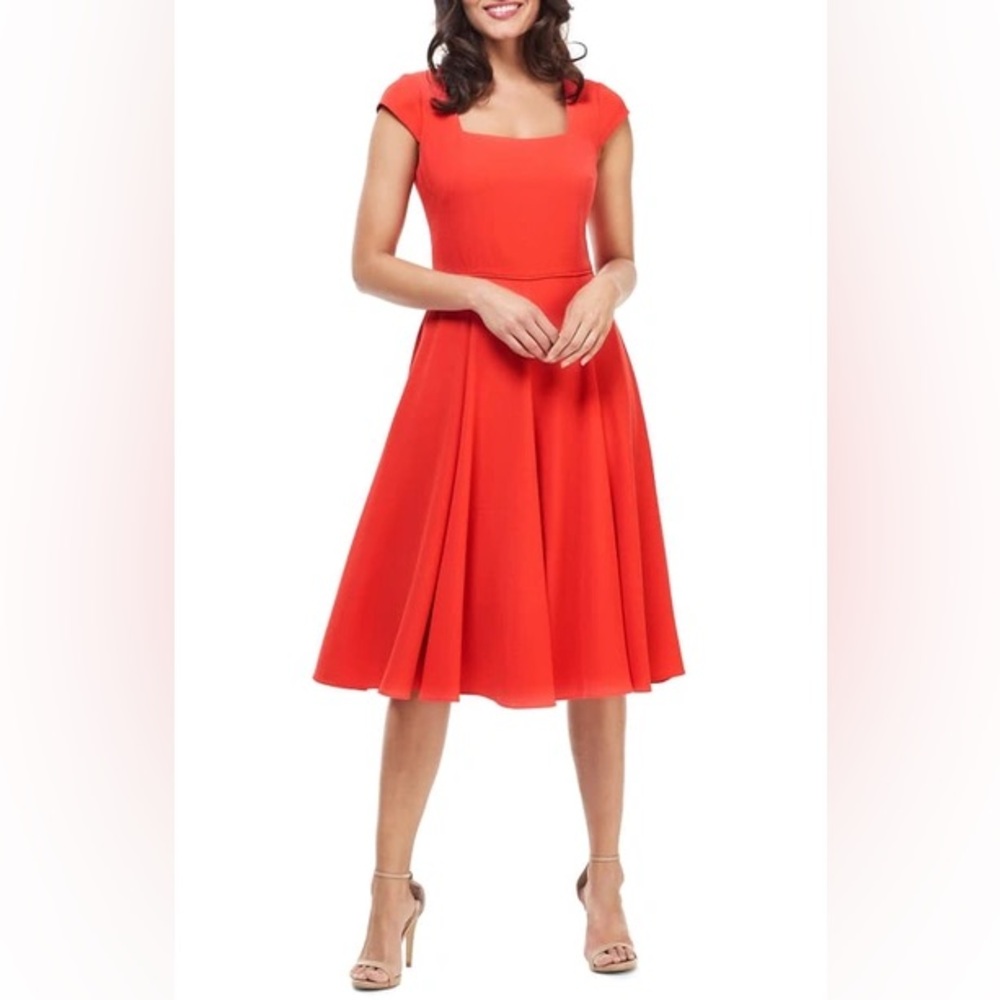 Gal Meets Glam Vibrant Red Midi Dress